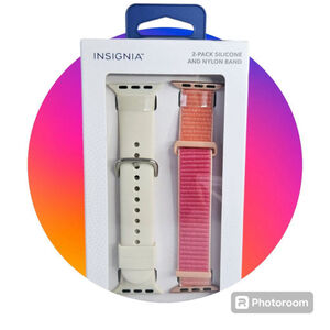 Insignia 2 pack silicone and nylon band for apple watch